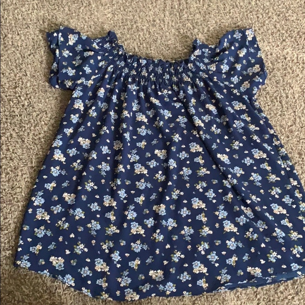 Blue flower print  blouse